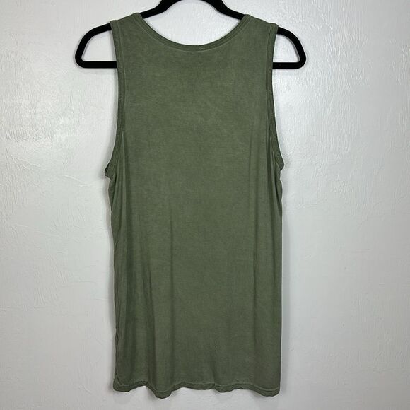 POL Women's Aztec Pocket Scoop Neck Tank Top In Khaki Size L - Picture 3 of 7